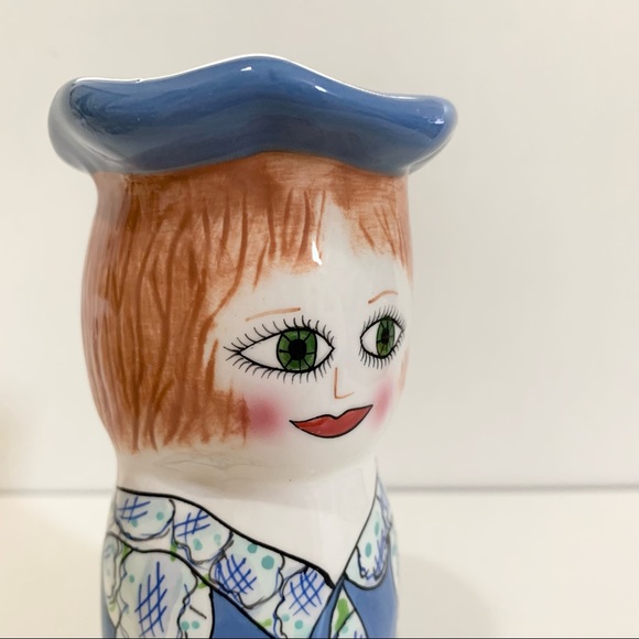 Vintage glazed ceramic woman vase - Picture 3 of 14